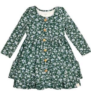 SWEETHONEY Prim Blue Green Floral Dress Girls Size 4T